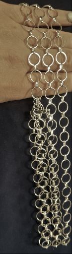 Silver tone triple strand chain link 